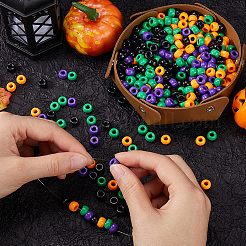 800 Stück 4 Farben Halloween undurchsichtige Kunststoffperlen&nbsp;KY-SP0001-08