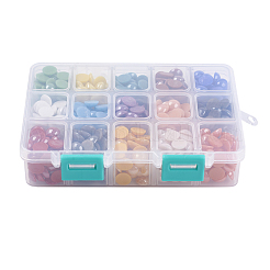 Cabochons manuels en porcelaine plaquée de 15 couleurs&nbsp;PORC-JP0001-01-A