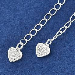 Estremità in micro pavé di zirconi cubici in ottone con catene&nbsp;KK-U043-03S