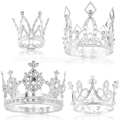 4 stücke 4 arten crown zink-legierung kuchen dekoration&nbsp;AJEW-CP0008-84S