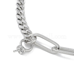 Armbandherstellung aus kubanischer Gliederkette und Büroklammerkette aus Messing&nbsp;KK-U020-10P
