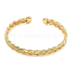 Geflochtene Messing-Armreifen für Damen&nbsp;BJEW-C157-01G