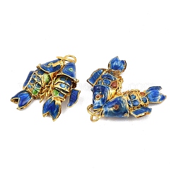 Pendentifs cloisonnés en laiton&nbsp;KK-P251-A01-G-05