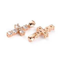 Pendentifs avec zircon cubiques à micro-pavés en laiton&nbsp;ZIRC-P089-21RG