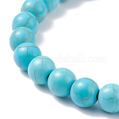 Bracciale elastico sintetico con perline turchesi&nbsp;BJEW-JB08218