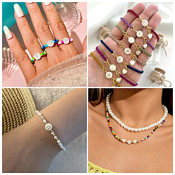 30pcs 5 styles de perles de coquillages d'eau douce naturels&nbsp;SHEL-TA0001-32
