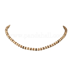 Collane di perline heishi da 5 mm in cocco naturale e turchese sintetico&nbsp;NJEW-JN06627