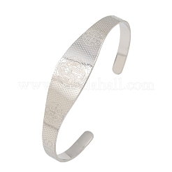 Braccialetti con polsino in acciaio inossidabile 304 con religione di San Benedetto per donna&nbsp;BJEW-S181-01P
