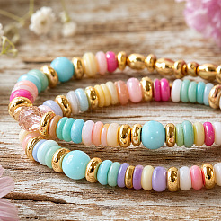 Armbandsets aus gefärbten Naturmuscheln und MessingUnterlegscheibenperlen für Damen&nbsp;ZF6464-1