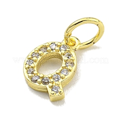 Pendenti con lettere in ottone con micro pavé di zirconi trasparenti&nbsp;KK-K354-06G-Q
