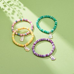 Bracelet extensible heishi surfeur en argile polymère fait à la main&nbsp;BJEW-JB08670