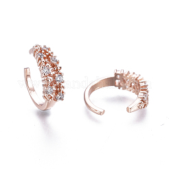 Orecchini a polsino in zircone chiaro con micro pavè di ottone&nbsp;EJEW-I249-08RG