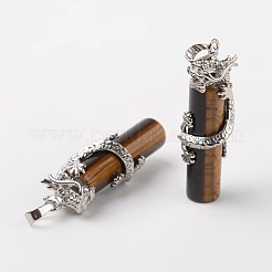 Rohr natürliche Tigerauge Anhänger&nbsp;X-G-L455-H02