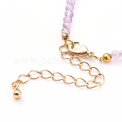 Bracelets en perles d'améthyste naturelle à facettes pour femmes&nbsp;BJEW-JB05928-03
