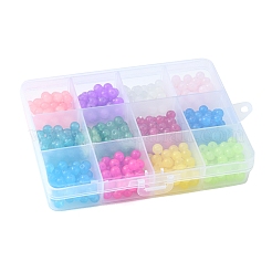 480 Stück 12 Farben Backfarbe Imitation von Jadeglas-Rundperlensträngen&nbsp;DGLA-FS0001-01