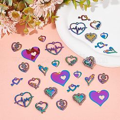 32 pendentif en acier inoxydable et alliage plaqué ionique (IP) 201 pour la Saint-Valentin&nbsp;STAS-UN0039-03
