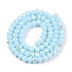 Cuentas de vidrio opaco electrochapa color sólido hebras&nbsp;EGLA-A044-P6mm-L06