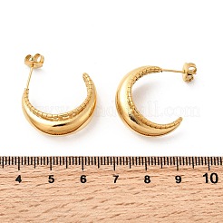 Boucles d'oreilles à tige en acier inoxydable 304 en forme de lune&nbsp;EJEW-K268-46G