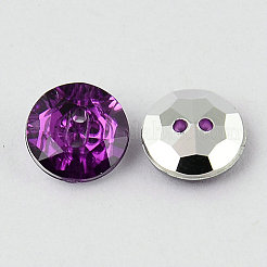 2-foro bottoni piatto tondo strass acrilico taiwan&nbsp;BUTT-F015-11.5mm-05
