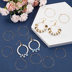 80 pieza de accesorios para pendientes de aro de latón chapado de larga duración&nbsp;KK-CN0003-13