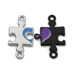 Breloques de connecteur de puzzle de couple en alliage peint par pulvérisation&nbsp;PALLOY-K018-03