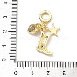 Europäische Anhänger mit klarem Zirkonia in Pavé-Fassung aus Messing&nbsp;KK-P345-44G