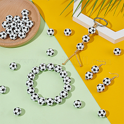 40 pièce de perles focales rondes en silicone imprimées&nbsp;SIL-OC0001-24E