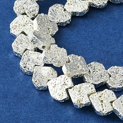 Brins de perles de pierre de lave naturelle galvanisées&nbsp;G-H303-A09-S01