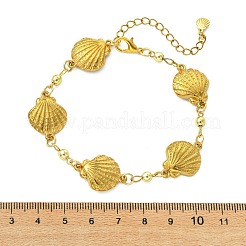 Gliederkettenarmbänder aus 304 Edelstahl in Muschelform für Damen&nbsp;BJEW-JB13850