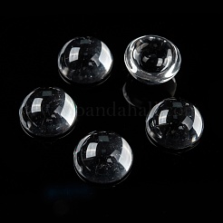 Mezzo trasparente cabochons di vetro rotondo&nbsp;X-GGLA-R027-16mm