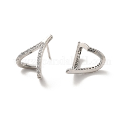 Klare Zirkonia Twist Herz Ohrstecker&nbsp;EJEW-K093-17P