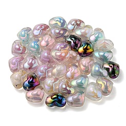 Perlas de acrílico transparentes iridiscentes arco iris chapado uv&nbsp;OACR-C007-04