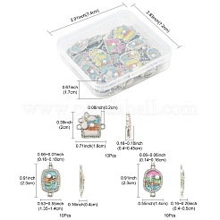 30 stücke 3 arten legierung kristall strass und abs imitation perle stecker charms&nbsp;ENAM-FS0003-71P