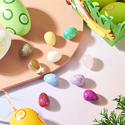 10 pieza de decoraciones de exhibición de huevos de piedras preciosas naturales y sintéticas&nbsp;G-TA0003-43