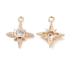 Latón micro pavimenta claro cubic zirconia encantos&nbsp;KK-G418-08G