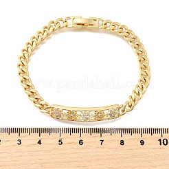 Messing Micro Pave klare Zirkonia Link Armbänder&nbsp;BJEW-F498-04A-G