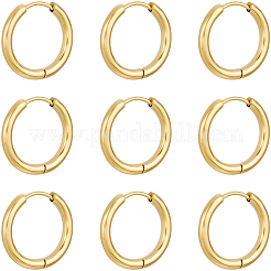10 paire de boucles d'oreilles créoles en acier inoxydable 304 avec placage ionique (IP)&nbsp;EJEW-BBC0002-19C