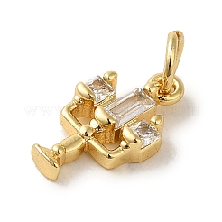 Pendenti in zirconi cubici trasparenti in micro pavè di ottone&nbsp;X-KK-R162-023G