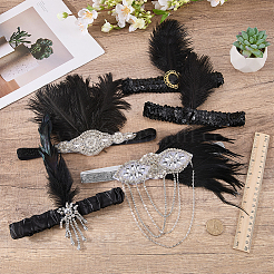 5 pieza de 5 estilos de plumas con diademas de plástico&nbsp;OHAR-WR0001-08