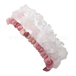 3 ensemble de bracelets extensibles en pierres précieuses mélangées naturelles de 3 styles&nbsp;BJEW-JB11060-02