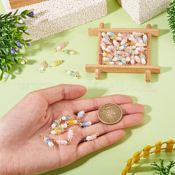 48 Stück 12 Stile Acryl & Naturperlen Blumenverbinder Charms&nbsp;PALLOY-CW00008