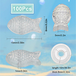 Kit fai da te per realizzare braccialetti elastici con perline a forma di pesce&nbsp;GLAA-SC0001-77B