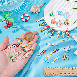 28pcs 14 Arten Zinklegierungs-Emaille-Anhänger&nbsp;ENAM-AR0001-96