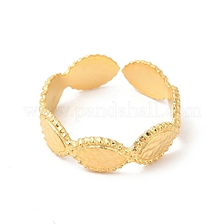 Bague ouverte œil de cheval en acier inoxydable 304 avec placage ionique (IP) pour femme&nbsp;RJEW-E063-26G