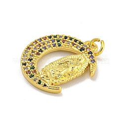 Tema vergine maria cremagliera placcatura ottone micro pavé zirconi cubici pendenti&nbsp;KK-C074-70G-01