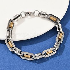201 Edelstahl-Armbänder mit gedrehter Kette für Damen&nbsp;BJEW-B143-12GP