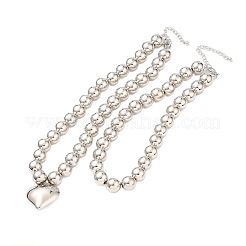 Set di collane con ciondolo a forma di cuore in rilievo rotondo in plastica ccb&nbsp;LS-NJEW-U006-03P
