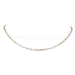 2 pz 2 stili 3 mm bicolore 304 collane a catena con graffetta in acciaio inossidabile per donne e uomini&nbsp;NJEW-JN05615