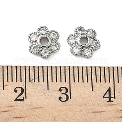 Tappi di perline in zirconia cubica trasparente micro pavé in ottone&nbsp;KK-S350-12P