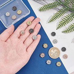 Multi-Blütenblatt Messing Mikro pave Zirkonia Perlenkappen&nbsp;ZIRC-NB0001-44